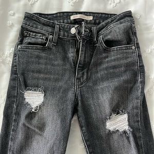 Levi’s High Rise Skinny Black Ripped Jeans